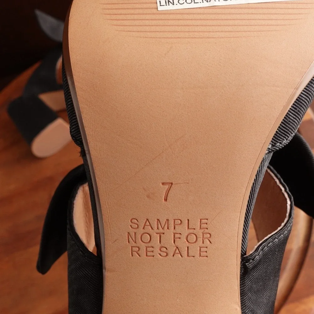 Madewell Heels Womens SZ 7 BLK Zoe Bow Mule Preppy Feminine Neutral Casual Shoes